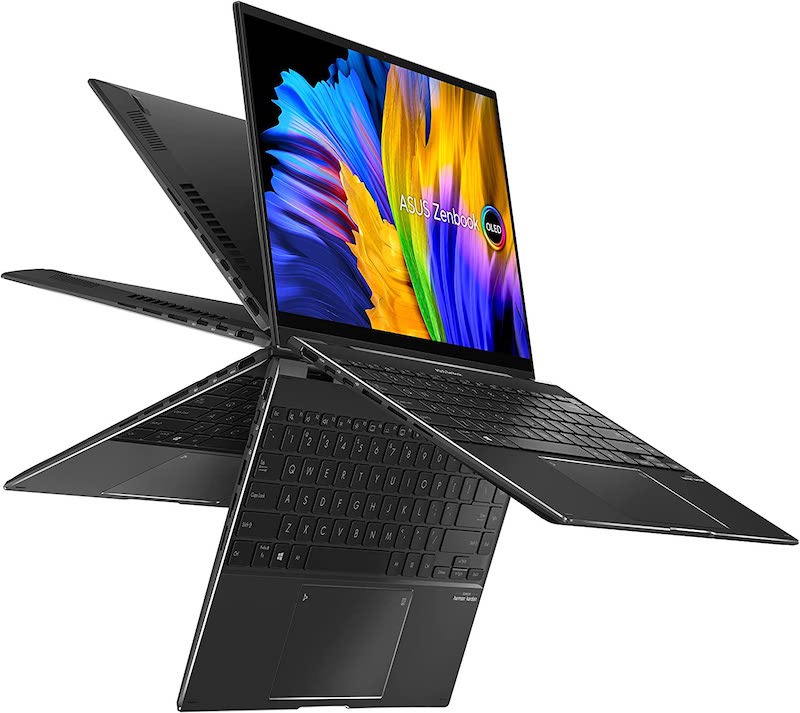 ASUS Zenbook 14 Flip OLED Ultra Slim Laptop, 14” WQXGA+ 16:10 OLED Touch Display, AMD Ryzen 7 5800H CPU, 16GB RAM, 512GB SSD, NumberPad, Windows 11 Home, Jade Black, UN5401QA-DH71T