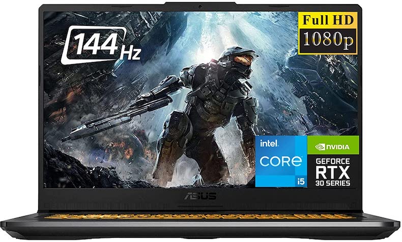 ASUS TUF VR Ready Gaming Laptop, 17.3" FHD 144Hz IPS Display, 11th Gen Intel 6-Core i5-11260H(Beat i7-8850H), 16GB DDR4 RAM, 512GB PCIe SSD, GeForce RTX 3050, RGB Backlit Keyboard, Win 10,JVQ MP