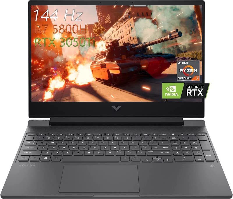 HP 2022 Victus 15 Gaming Laptop, 15.6" FHD 144Hz Micro-Edge Display, AMD Ryzen 7 5800H(up to 4.4GHz), Nvidia RTX 3050Ti (32GB RAM | 1TB SSD)