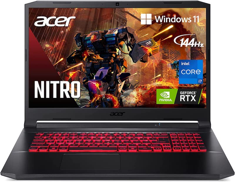 Acer Nitro 5 AN517-54-79L1 Gaming Laptop | Intel Core i7-11800H | NVIDIA GeForce RTX 3050Ti Laptop GPU | 17.3" FHD 144Hz IPS Display | 16GB DDR4 | 1TB NVMe SSD | Killer Wi-Fi 6 | Backlit KB | Win 11