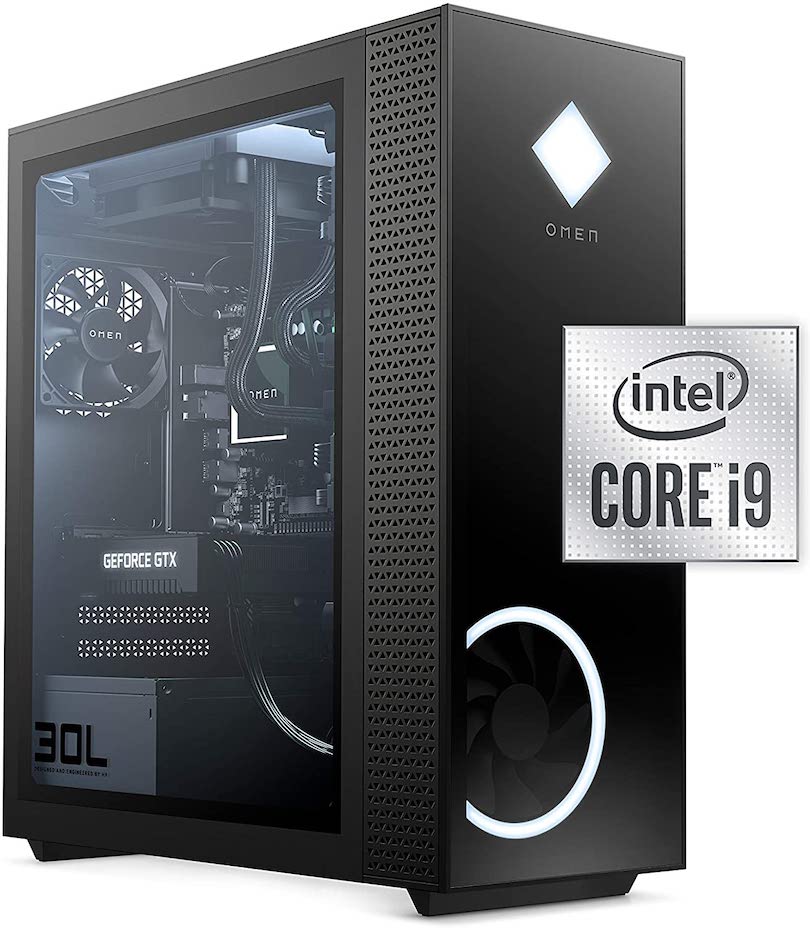 OMEN - GT13-0090 30L Gaming Desktop PC, NVIDIA GeForce RTX 3090 Graphics Card, 10th Generation Intel Core i9-10850K Processor, 32 GB RAM, 1 TB SSD, Windows 10 Home (GT13-0090, 2020) Shadow black