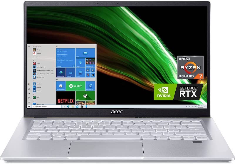 Acer Swift X SFX14-41G-R1S6 Creator Laptop | 14" Full HD 100% sRGB | AMD Ryzen 7 5800U | NVIDIA RTX 3050Ti Laptop GPU | 16GB LPDDR4X | 512GB SSD | Wi-Fi 6 | Backlit KB | Amazon Alexa | Windows 10 Home