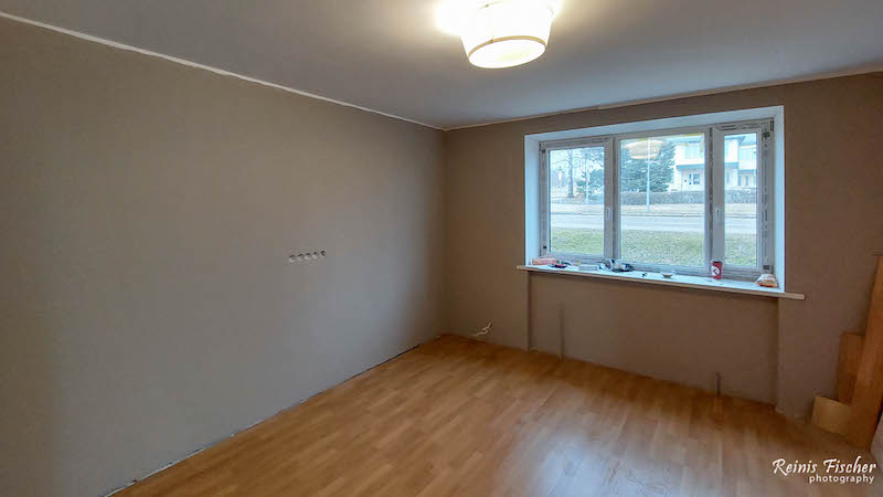 Laminate floor installed in bedroom