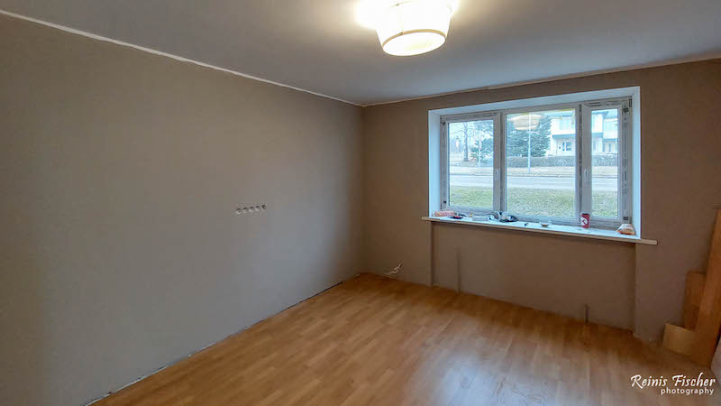 Laminate floor installed in bedroom