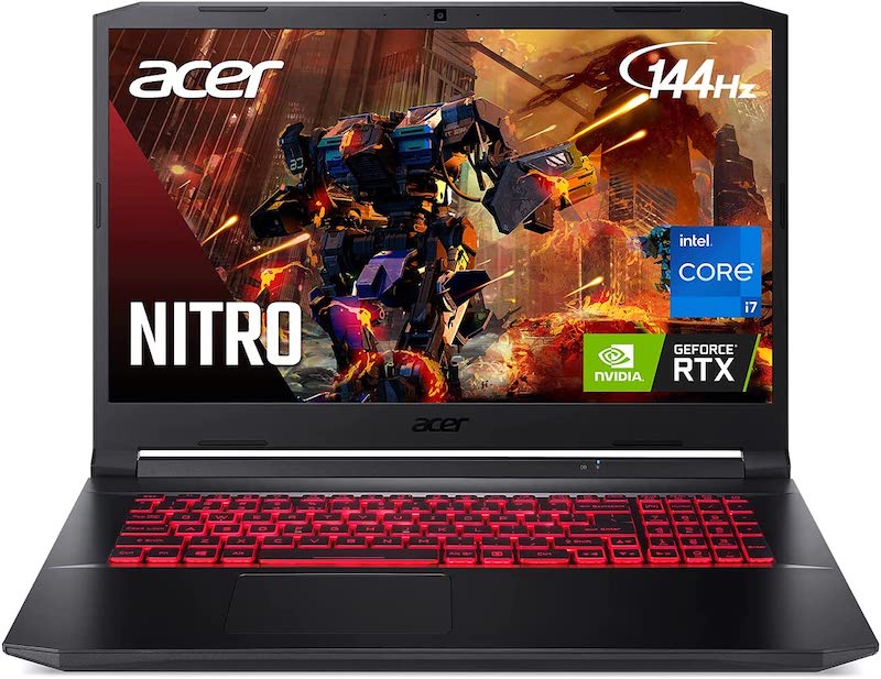 Acer Nitro 5 AN517-54-77KG Gaming Laptop | Intel Core i7-11800H | NVIDIA GeForce RTX 3050Ti Laptop GPU | 17.3" FHD 144Hz IPS Display | 16GB DDR4 | 1TB NVMe SSD | Killer Wi-Fi 6 | Backlit Keyboard