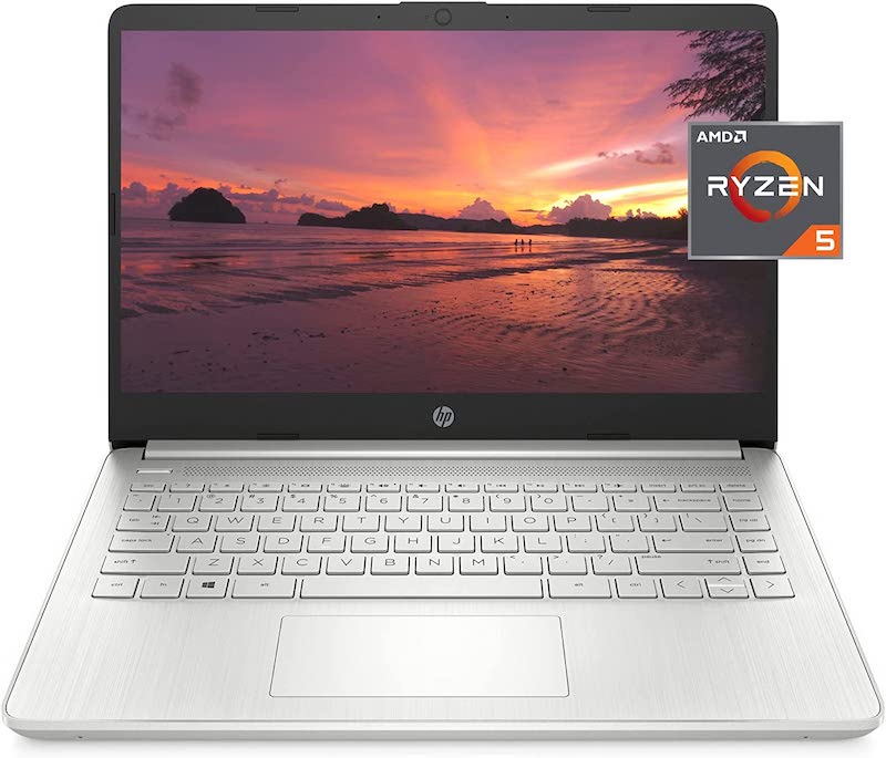 HP 14 Laptop, AMD Ryzen 5 5500U, 8 GB RAM, 256 GB SSD Storage, 14-inch Full HD Display, Windows 11 Home, Thin & Portable, Micro-edge & Anti-glare Screen, Long Battery Life (14-fq1025nr, 2021)