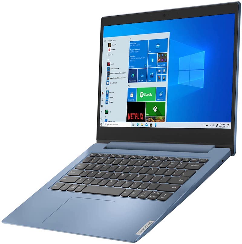 Lenovo IdeaPad 1 14 14.0" Laptop, 14.0" HD (1366 x 768) Display, Intel Celeron N4020 Processor, 4GB DDR4 RAM, 64 GB SSD Storage, Intel UHD Graphics 600, Win 10 in S Mode, 81VU0079US, Ice Blue
