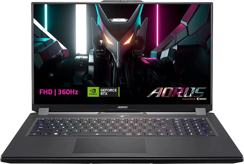 GIGABYTE AORUS 17H: 17.3" Thin Bezel FHD 1920x1080 360Hz Display, NVIDIA GeForce RTX 4080 Laptop GPU 12GB GDDR6, Intel Core i7-13700H, 16GB DDR5 RAM, 1TB SSD, Win11 Home AD (AORUS 17H BXF-74US554SH)