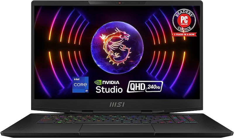 MSI Stealth 17 Studio 17.3" QHD 240Hz 游戏笔记本电脑：第 13 代 Intel Core i9、RTX 4080、32GB DDR5、1TB NVMe SSD、Thunderbolt 4、USB-Type C、Cooler Boost Trinity+、Win11 Home：Core Black A13VH-053US