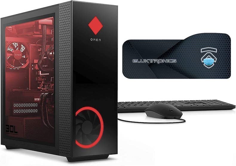 2021 Latest ELUK OMEN 30L NVIDIA RTX 3090 Gaming Desktop PC (RGB Liquid Cooled Intel i9-10850K, Z490 Mobo, 750 Watt Platinum PSU, Windows 10 Pro, 1TB NVMe SSD + 2TB HDD, 32GB HyperX RGB RAM)