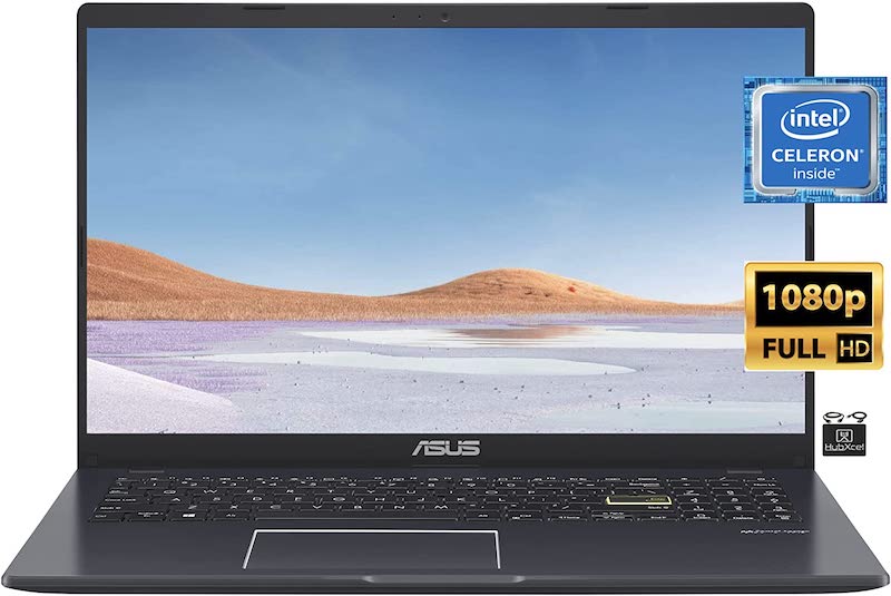 2022 Newest ASUS Ultra Thin Light Laptop Computer, 15.6" FHD Display, Intel Celeron N4020 (Upto 2.8GHz), 4GB RAM, 128GB eMMC,WiFi, Backlit Keyboard,8-Hour Battery, Microsoft 365, Win10 S+HubxcelCable