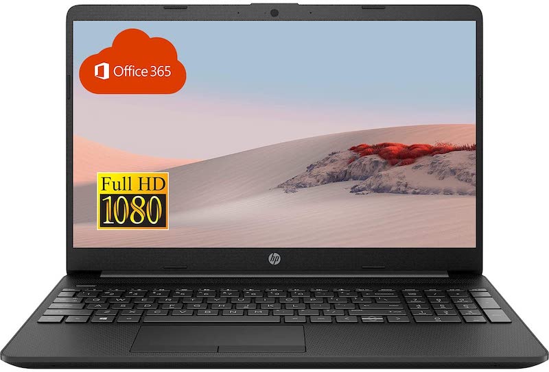 HP Pavilion Laptop (2021 Latest Model), 15.6" FHD Display, Intel Celeron Processor, 8GB DDR4 RAM, 128GB SSD, Online Conferencing, Webcam, HDMI, WiFi, Bluetooth, Wins 10 + One Year Office 365