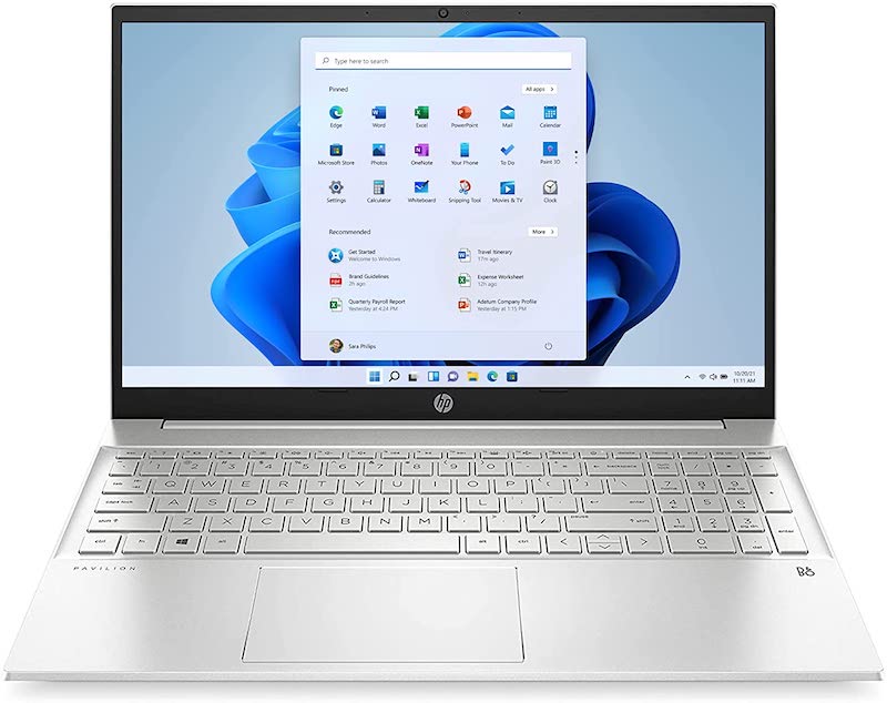 HP Pavilion 15-inch Laptop, 11th Generation Intel Core i7-1165G7, Intel Iris Xe Graphics, 16 GB RAM, 512 GB SSD, Windows 11 Pro (15-eg0025nr, Natural Silver)