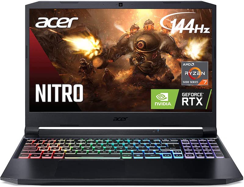 Acer Nitro 5 AN515-45-R92M Gaming Laptop, AMD Ryzen 7 5800H (8-Core) | NVIDIA GeForce RTX 3060 Laptop GPU |15.6" FHD 144Hz IPS Display | 16GB DDR4 | 512GB NVMe SSD | WiFi 6 | RGB Backlit Keyboard