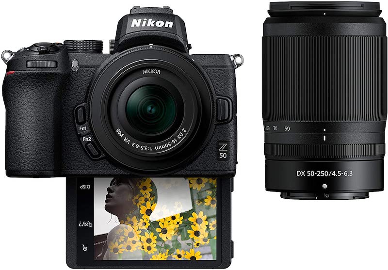 Nikon Z50 Compact Mirrorless Digital Camera with Flip Under "Selfie/Vlogger" LCD | 2 Zoom Lens Kit Includes: NIKKOR Z DX 16-50mm f/3.5-6.3 VR & NIKKOR Z DX 50-250mm F/4.5-6.3 VR