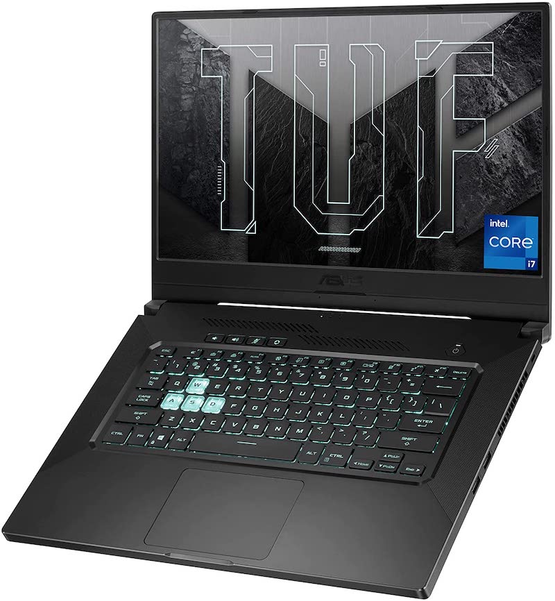 ASUS TUF Dash 15 (2021) Ultra Slim Gaming Laptop, 15.6” 144Hz FHD, GeForce RTX 3050 Ti, Intel Core i7-11370H, 8GB DDR4, 512GB PCIe NVMe SSD, Wi-Fi 6, Windows 10, Eclipse Grey Color, TUF516PE-AB73