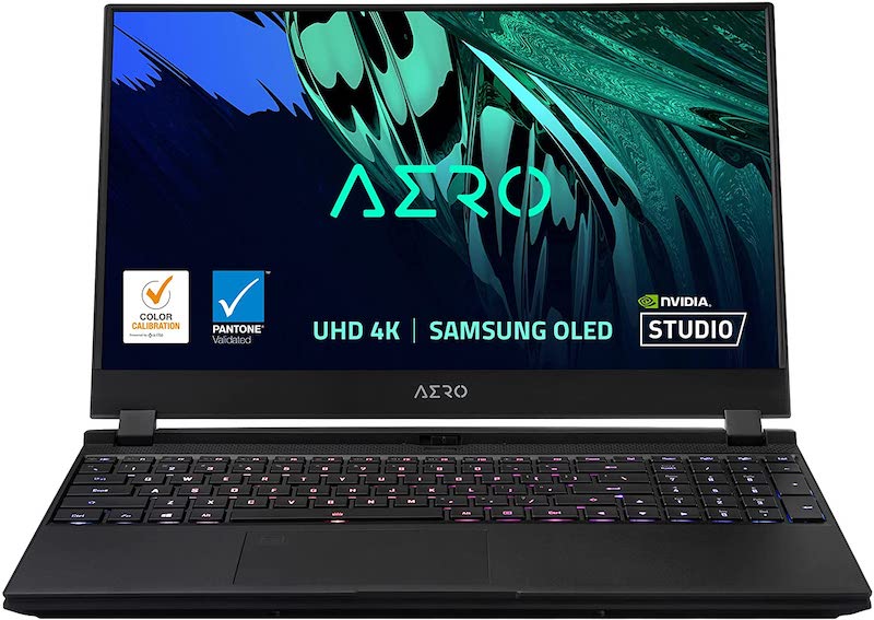 GIGABYTE AERO 15 OLED YD - 15.6" UHD 4k AMOLED IPS, Intel Core i9, NVIDIA GeForce RTX 3080 Laptop GPU 8GB GDDR6, 32GB RAM, 512GB SSD + 1TB SSD, Win10 Pro, Creator Laptop (AERO 15 OLED YD-93US648SP)