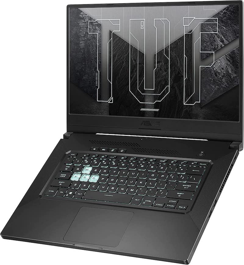 ASUS TUF Dash 15 (2021) Ultra Slim Gaming Laptop, 15.6” 144Hz FHD, GeForce RTX 3050 Ti, Intel Core i7-11370H, 8GB DDR4, 512GB PCIe NVMe SSD, Wi-Fi 6, Windows 10, Eclipse Grey Color, TUF516PE-AB73