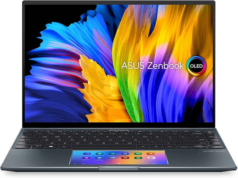 ASUS ZenBook 14X OLED Laptop, 14” 2.8K 16:10 Touch Display, Intel Core i7-1260P CPU, NVIDIA GeForce MX550, 16GB RAM, 512GB SSD, Windows 11 Home, Pine Grey, UX5400ZB-DB74T