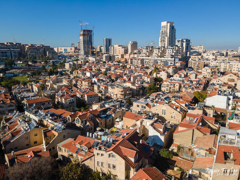 View of Jerusalem from a drone