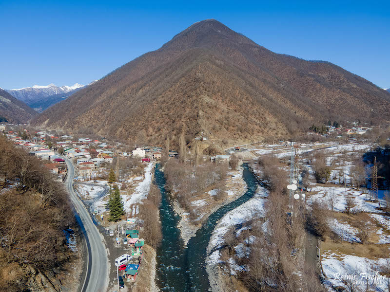 Aragvi river near the Pasanauri village