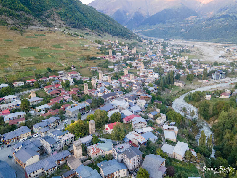 Mestia from a drone flight