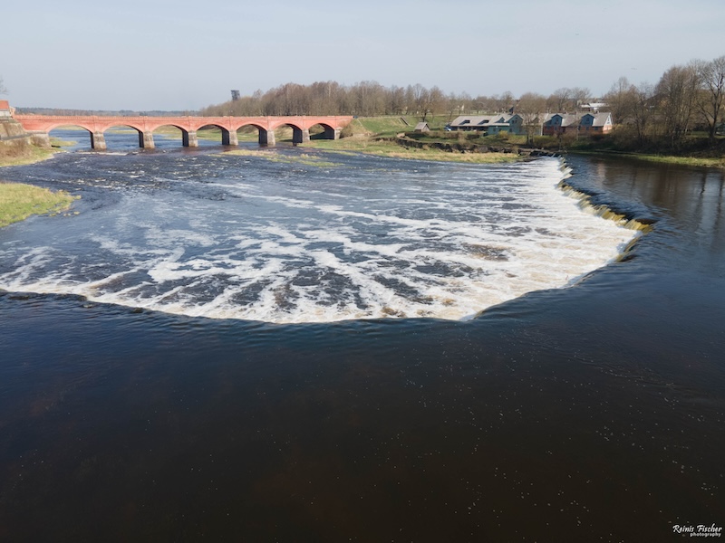 Venta Rapid and Old brick bridge in Kuldīga