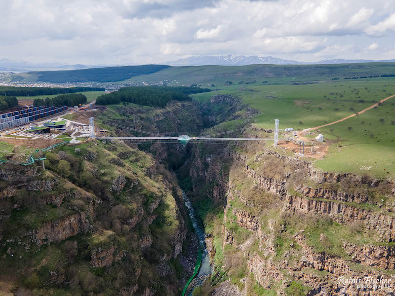 @40 meters long glass bridge over Dashbashi Canyon in Georgia