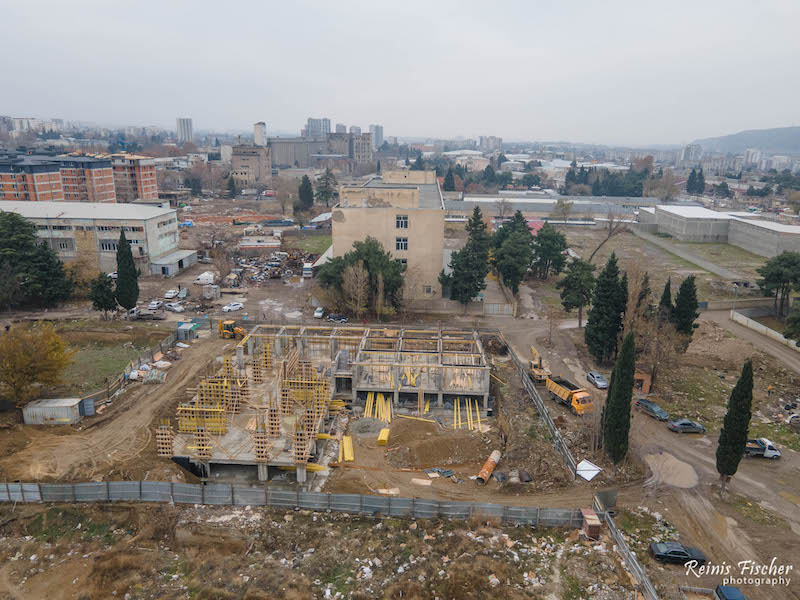 Construction site started in a neighboring land plot