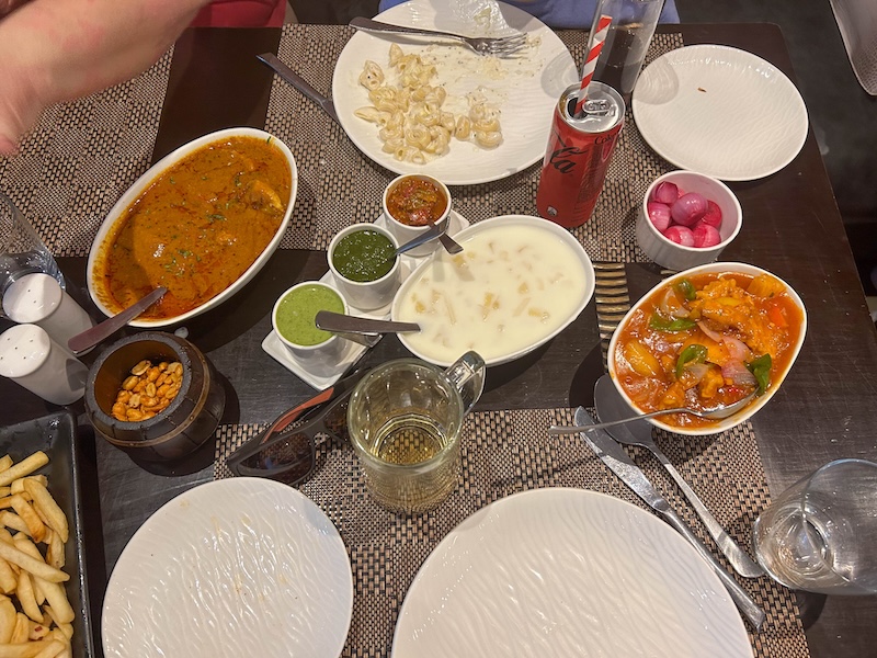 Indian and Chinese cuisine