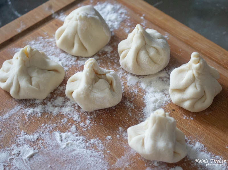 Preparing Khinkali