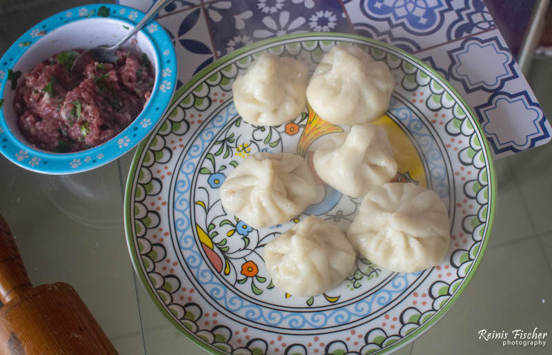 Khinkali out of the pot