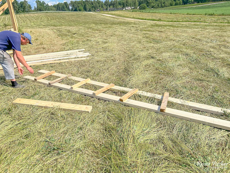 Making ladder from wooden planks