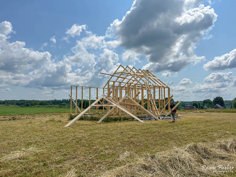 Frame house been built