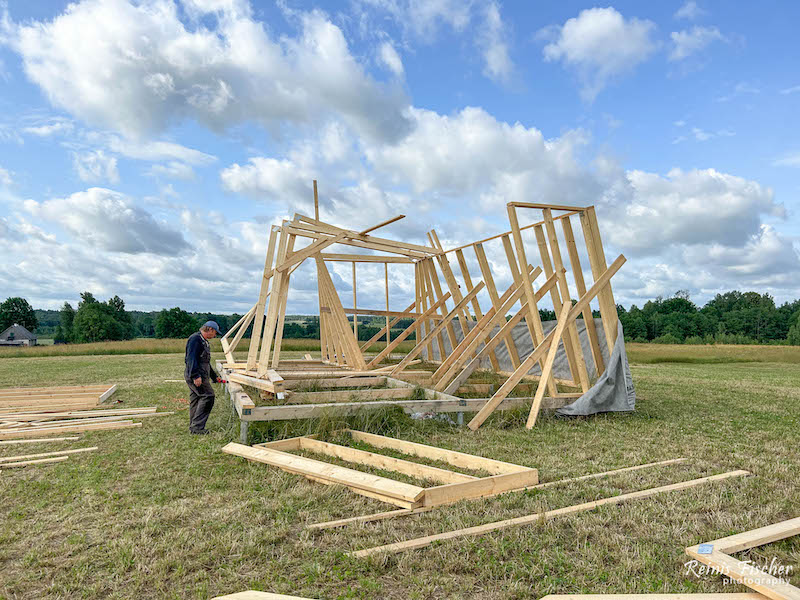 Wind damaged house in Latvia