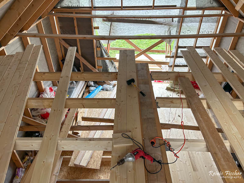 Installing hardwood flooring in the second floor