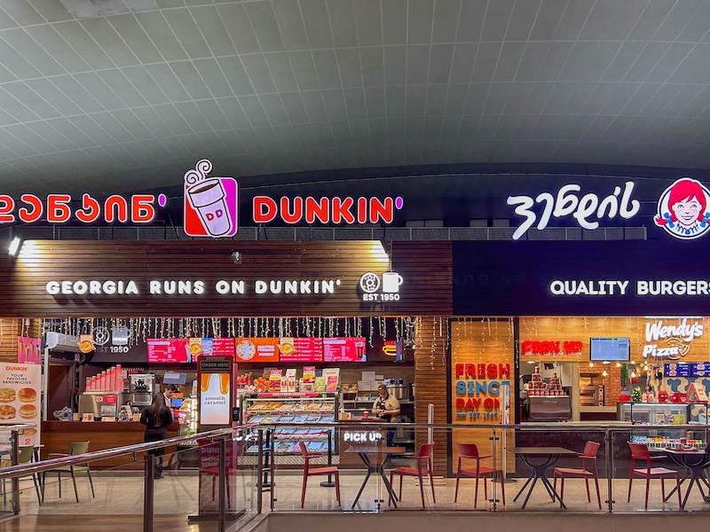 Dunkin Donuts and Wendys at Tbilisi airport