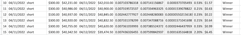 Bitcoin trading journal