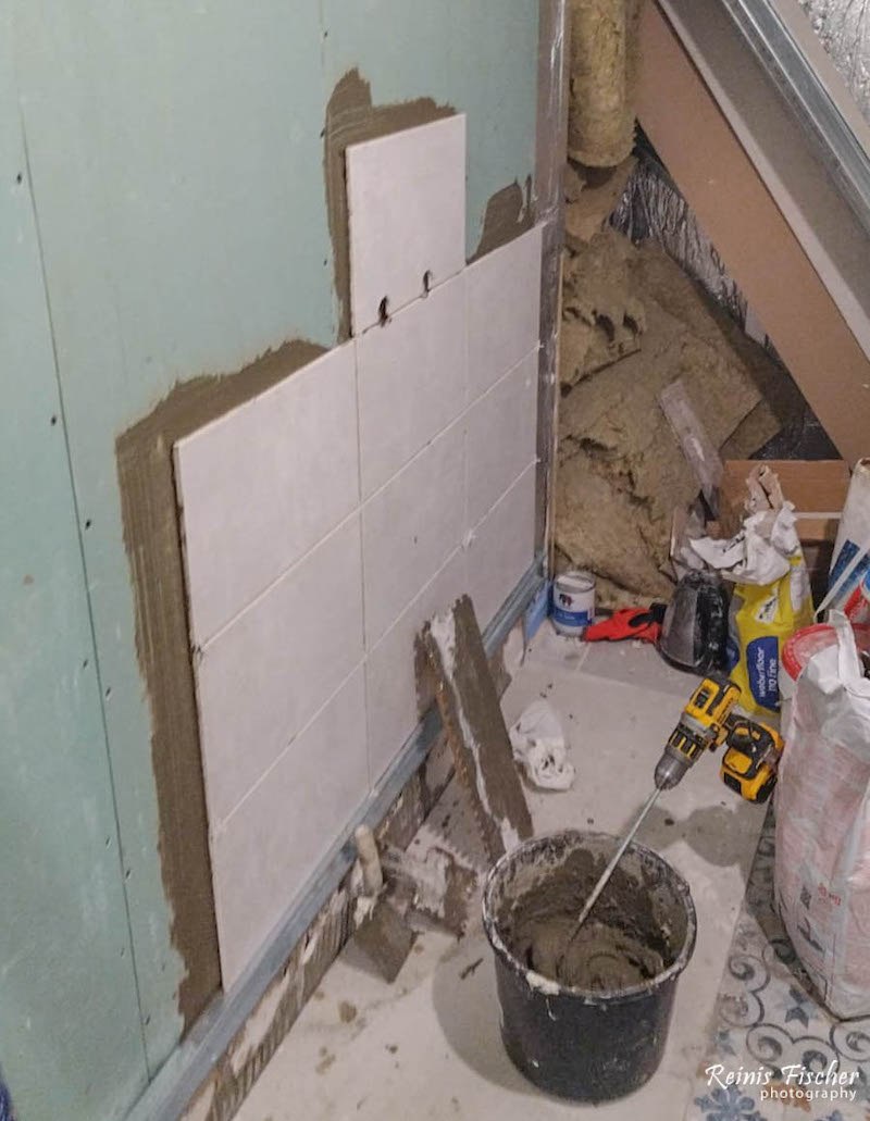 Tiling bathroom in Vilgāle