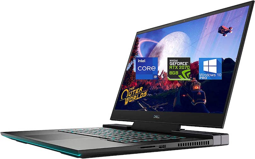 Dell G7 15 7500 Gaming Laptop 15.6” - Intel I9-10885H - 64GB RAM, 2TB NVMe SSD – NVIDIA GeForce GTX 2070 8GB 4K, Type-C DisplayPort, HDMI, AX Wi-Fi, Bluetooth, SD Card - Windows 10 Pro