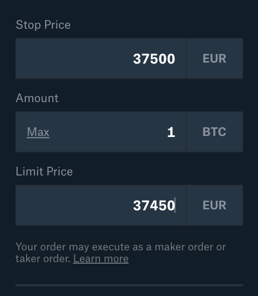 how to set a limit order on coinbase