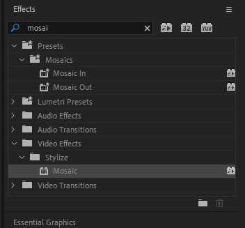 Mosaic effect in Adobe Premiere Pro