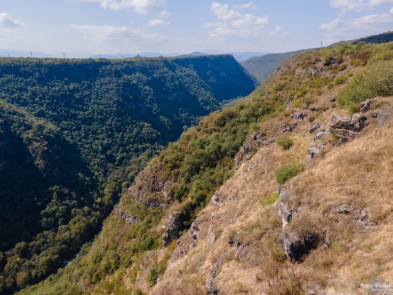View across the wooded Samshvilde Canyon