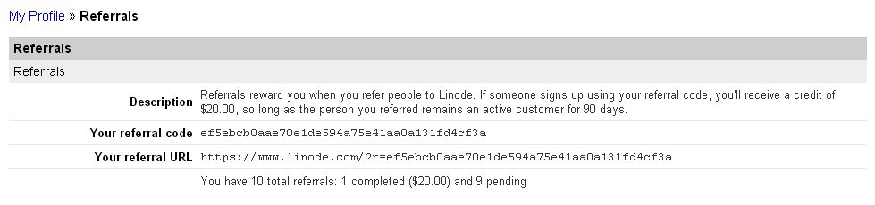 Linode Referrals