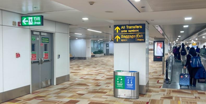 At Delhi airport in India