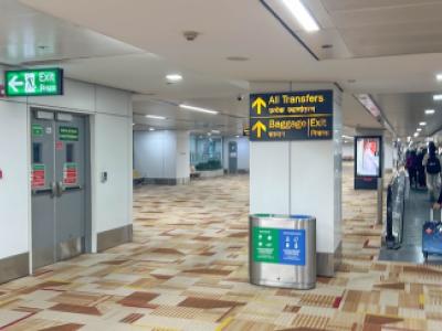 At Delhi airport in India