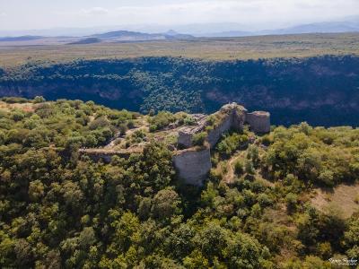 Samshvilde Fortress above a wooded gorge