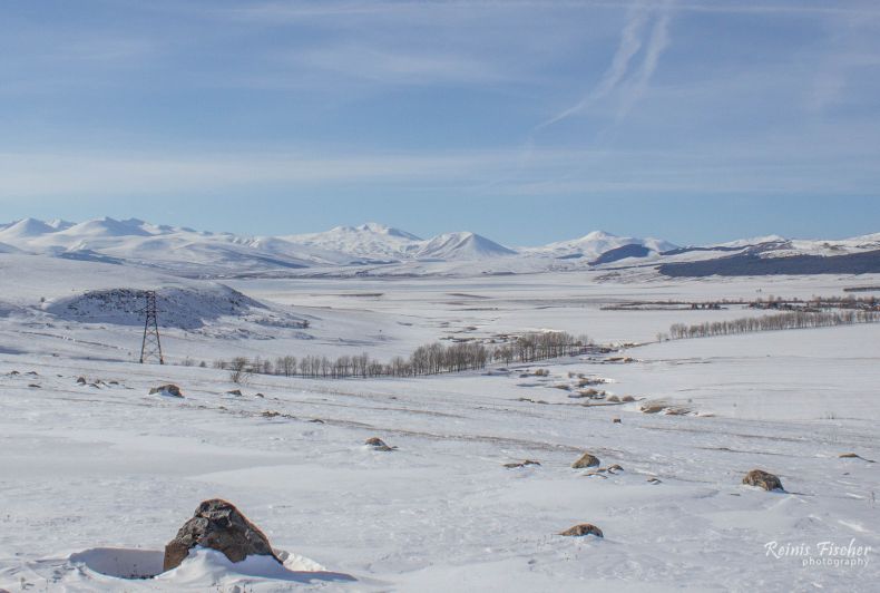 Tsalka reservoir in winter