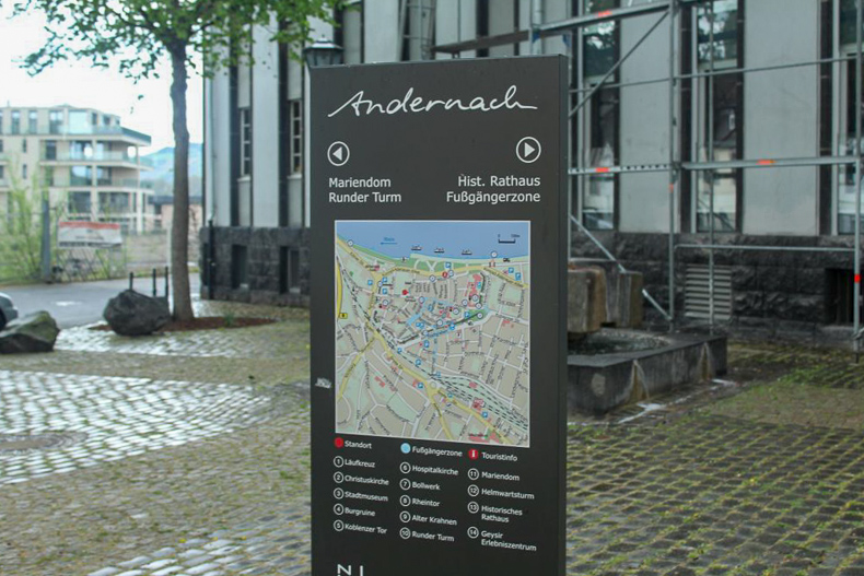 City plan of Andernach, Germany