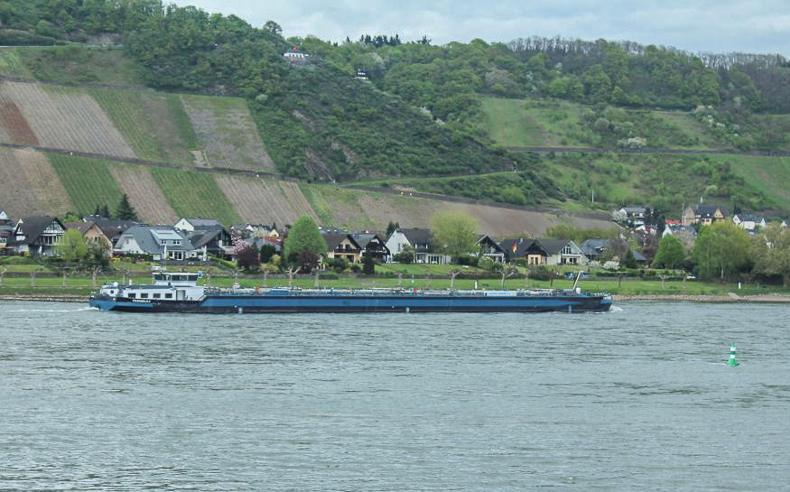 A nuggar sailing river of Rhine